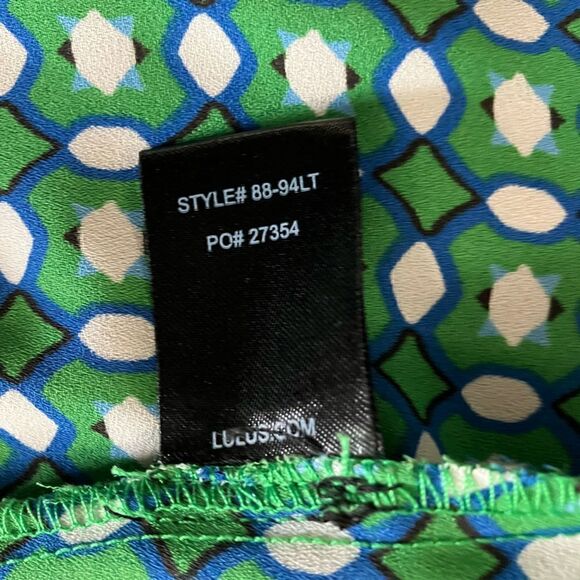 Tie-Front Green White Blue Crop Top  Sz Small  Lulus - Picture 6 of 9